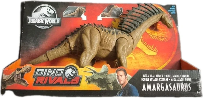Mattel Jurassic World - Dino Rivals Mega Doppel-Attacke Amargasaurus