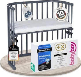 Babybay Original Beistellbett schiefergrau