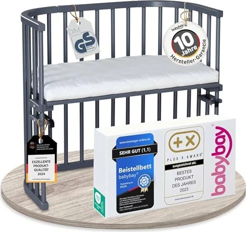 Babybay Original Beistellbett schiefergrau