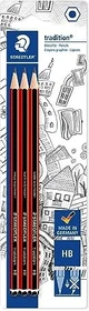 Staedtler Tradition 110 Bleistift HB graphit, schwarz/rot, 3er-Pack
