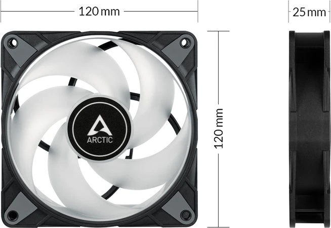 ARCTIC P12 PWM PST A-RGB 0dB schwarz, 120mm