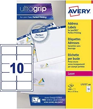 Avery-Zweckform Adressetiketten, 99.1x57mm, weiß, 100 Blatt (1000 Etiketten)