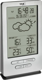 TFA Dostmann Xena Funkwetterstation silber, digital