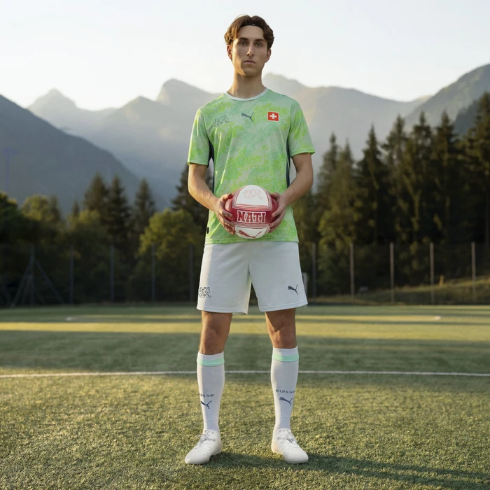 Puma FIFA WM 2026 Schweiz Auswärtsshorts sea glass/dark indigo (Herren)