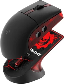 8BitDo Retro R8 Mouse mit Ladestation, Gears of War E-Day Edition, schwarz/rot, USB/Bluetooth (RET00971)