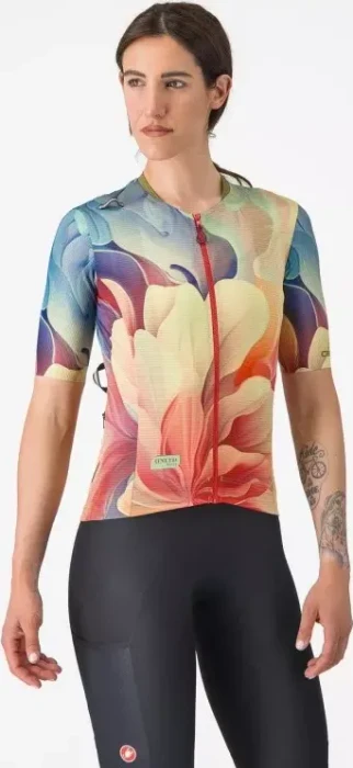 Castelli Unlimited Pro Trikot kurzarm multicolor green/orange (Damen)