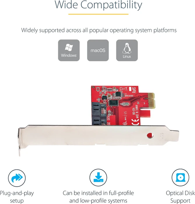 StarTech 2x SATA, PCIe 2.0 x1