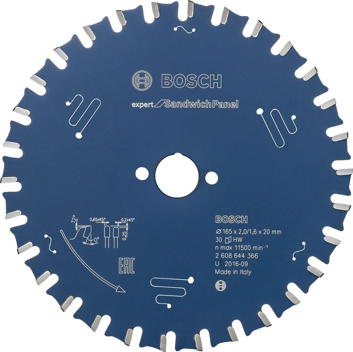 Bosch Professional Expert for Sandwich Panel Kreissägeblatt 30Z, 165x1.6x20mm, 1 Stück