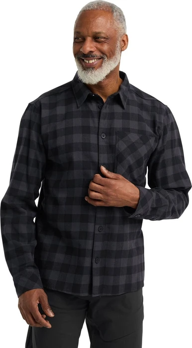 Jack Wolfskin Lite Flannel Hemd langarm check black (Herren)