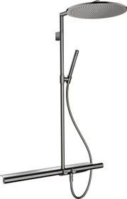 Hansgrohe Axor ShowerSolutions Showerpipe Duschsystem mit Thermostat 800 und Kopfbrause 350 1jet polished black chrome