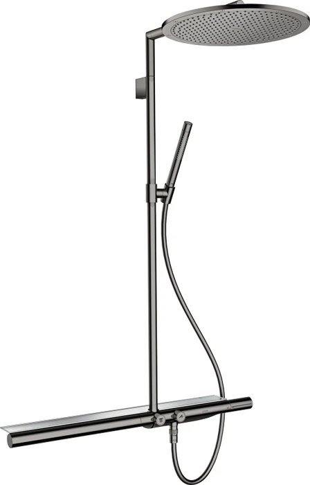 Hansgrohe Axor ShowerSolutions Showerpipe Duschsystem mit Thermostat 800 und Kopfbrause 350 1jet polished black chrome