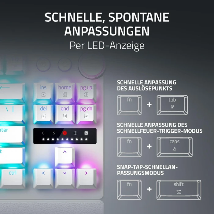 Razer Huntsman V3 Pro Tenkeyless 8KHz, weiß, LEDs RGB, Razer Analog Optical Switch Gen-2, USB, US