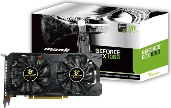 Manli GeForce GTX 1060 Twin Fan, 3GB GDDR5, DVI, HDMI, 3x DP