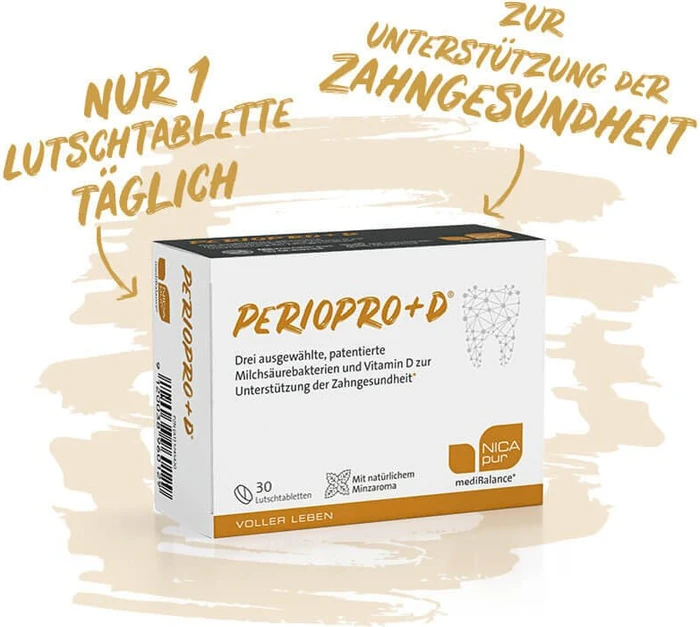 NICApur mediBalance PerioPro+D Lutschtabletten, 30 Stück