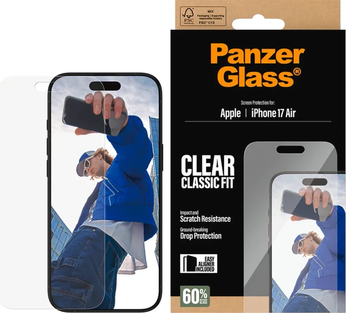 PanzerGlass Screen Protector Classic Fit w. EasyAligner für Apple iPhone Air