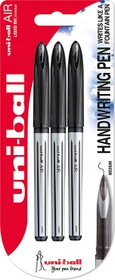 Uni-Ball AIR Medium UBA-188-L Tintenroller (Mine) schwarz/silber, 3er-Pack, Blister