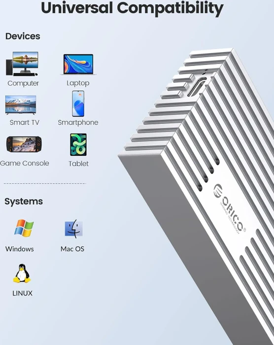 Orico 40Gbps USB4 NVMe Enclosure, silber, USB4