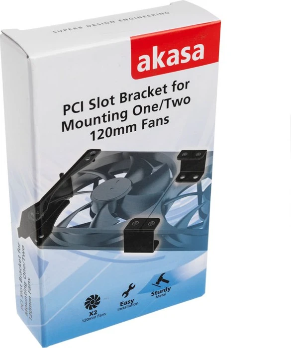 Akasa Lüfter-Montagehalterung für PCI-Slot für 1x/2x 120mm Lüfter