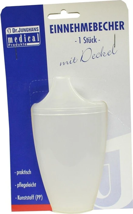 Dr. Junghans Medical Einnehmebecher ohne Griff mit Deckel 12mm milchig, 250ml