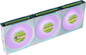 Lian Li Uni Fan SL-INF LCD FLEX ARGB Reverse Blade, weiß, 120mm, 3er-Pack