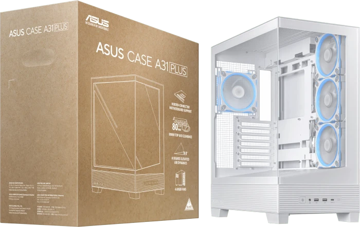 ASUS A31 Plus TG ARGB White, Glasfenster