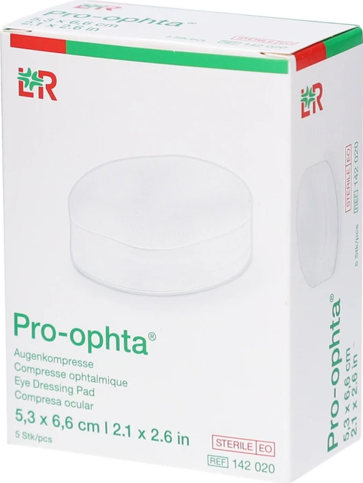 Lohmann & Rauscher Pro-ophta Augenkompressen steril, 5.3 x 6.6cm, 5 Stück