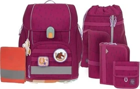 Lässig Boxy Unique speckles berry Schultaschen-Set, 7-tlg.