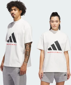 adidas Basketball 001 T-Shirt kurzarm cloud white/black/red