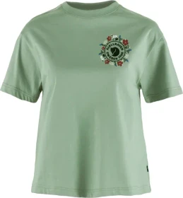 Fjällräven Fjällblomster Logo T-Shirt kurzarm misty green (Damen)