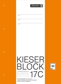 Brunnen KIESER-Block Spiralblock 17C, A4, Lineatur 21, 50 Blatt