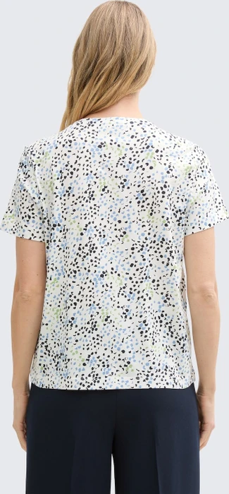 Tom Tailor Print T-Shirt kurzarm multicolor white dot structure (Damen)