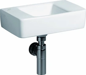 Geberit Renova Compact Handwaschbecken verkürzte Ausladung mit Ablagefläche 40cm, ohne Hahnloch, ohne Überlauf, weiß
