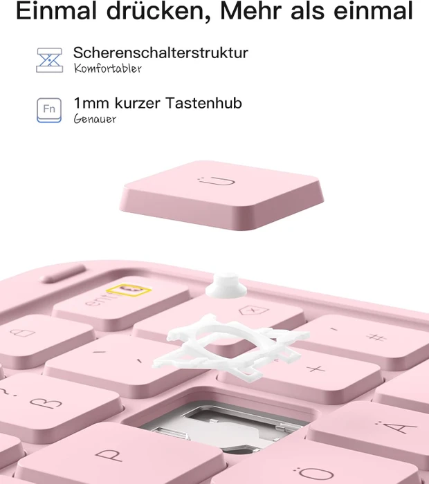 Inateck Ultraleicht Tastatur für iPad Air 6/iPad Air 5/iPad Pro 11", pink, DE