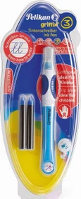 Pelikan griffix 3 Tintenroller (Patrone) blau/weiß, Rechtshänder, Blister