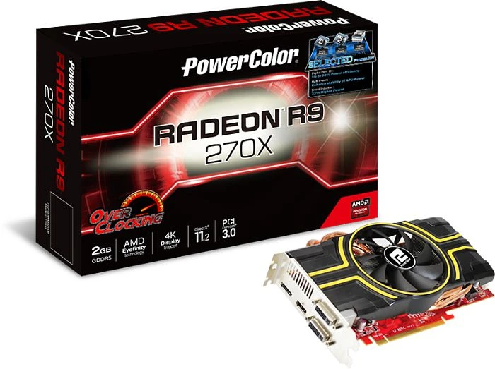 PowerColor Radeon R9 270X OC, 2GB GDDR5, 2x DVI, HDMI, DP