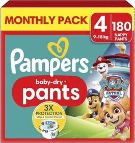 Pampers Baby-Dry pants Gr.4 Paw Patrol Einwegwindel, 9-15kg, 180 Stück