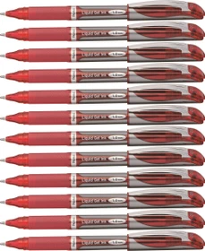 Pentel EnerGel BL110 1.0mm/0.5mm Gelroller rot/silber, 12er-Pack