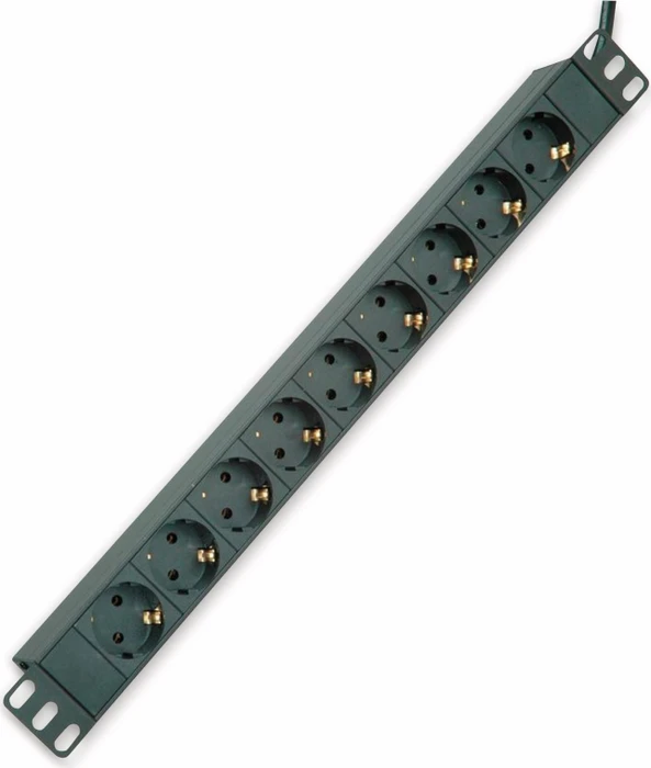 Roline / Secomp Roline 19" PDU Steckdosenleiste, 1HE, 9-fach, 250V, schwarz, 2m