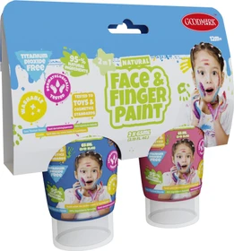 Boti Natural Face & Fingerpaint Fingerfarbe, blau/rosa, 65ml, 2er-Pack