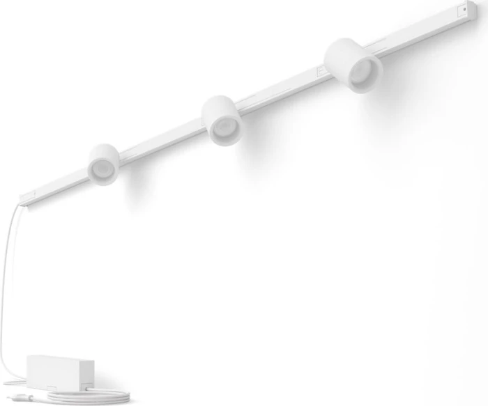 Philips Hue White and Color Ambiance Basis Perifo Schienensystem für die Wand gerade mit 3 Spots weiß
