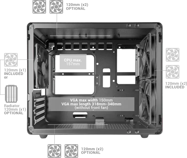 Mars Gaming MC-MPRO, schwarz, Glasfenster