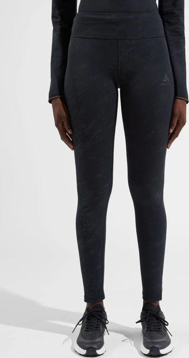 Odlo Zeroweight Reflect Print Tights Laufhose lang schwarz (Damen)