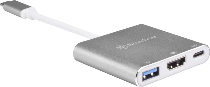 SilverStone EP08 USB 3.0 Typ-C auf HDMI Adapter, silber