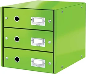 Leitz Click & Store WOW Schubladenbox, 3 Schubladen, grün