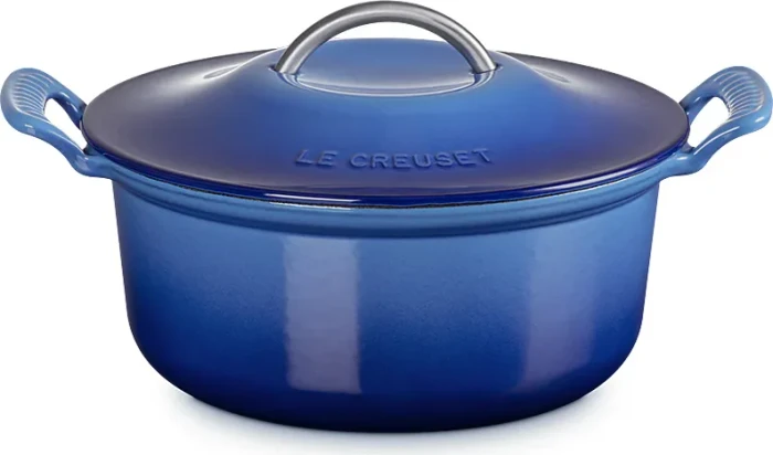 Le Creuset Modern Heritage Bräter aus Gusseisen rund 26cm 4.6l azure