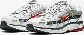 Nike P-6000 white/metallic platinum/dark charcoal/varsity red (Herren)