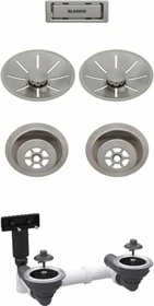 Blanco Ablaufgarniturset für Doppelbecken satin platinum