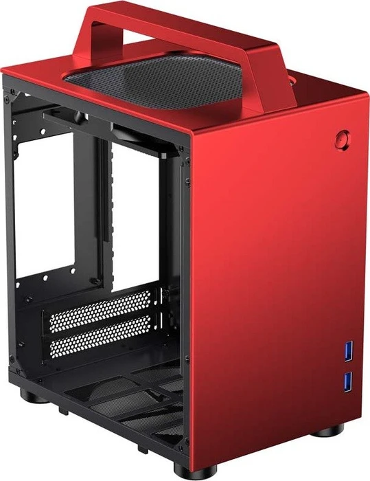 Jonsbo T8, rot, Glasfenster, Mini-ITX