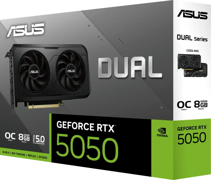 ASUS Dual GeForce RTX 5050 OC, DUAL-RTX5050-O8G, 8GB GDDR6, HDMI, 3x DP