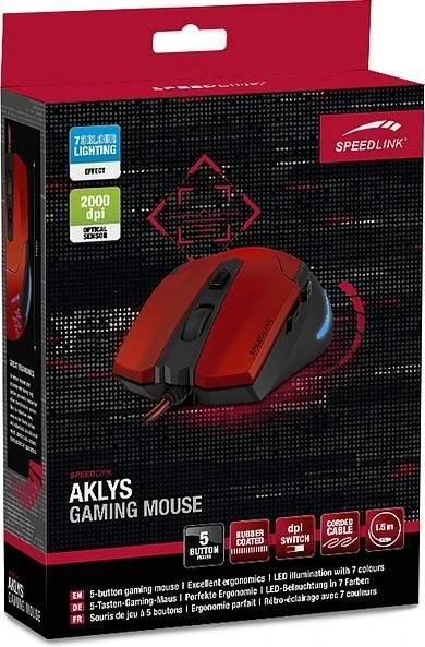 Speedlink Aklys Gaming Mouse rot, USB